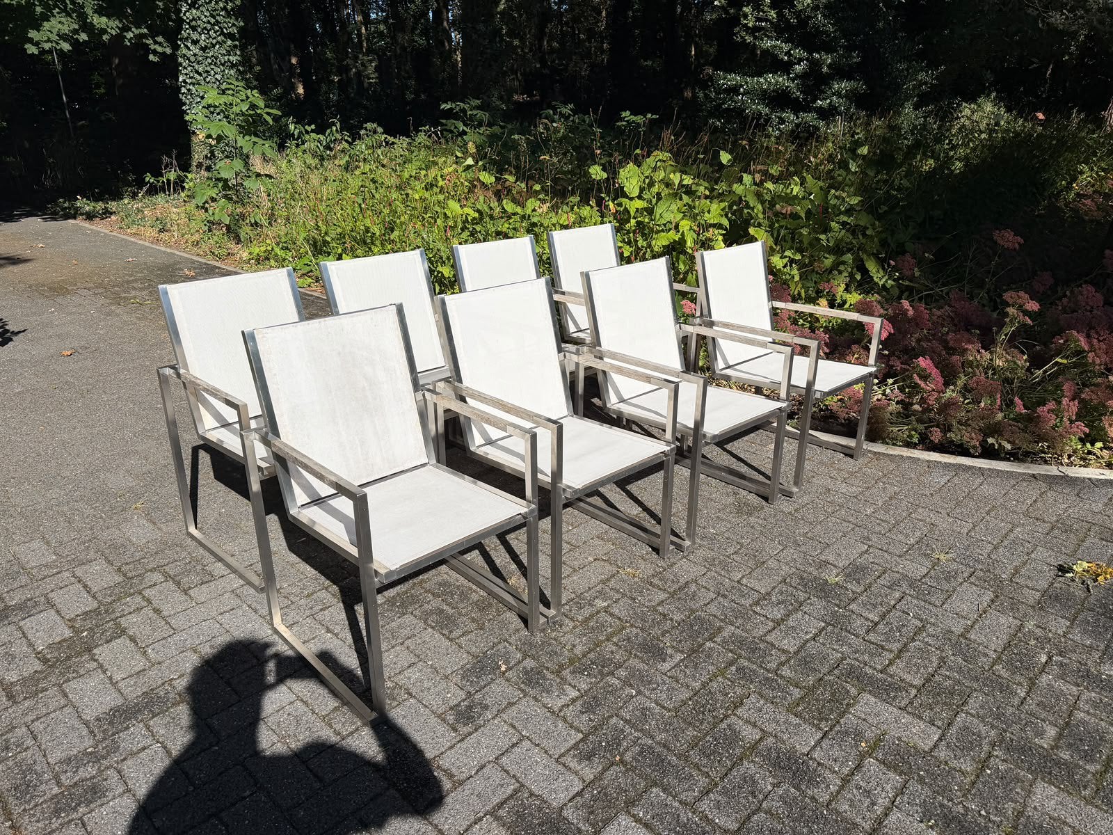 8 tuinstoelen van het merk life outdoor living., Tuin en Terras, Ophalen, Gebruikt