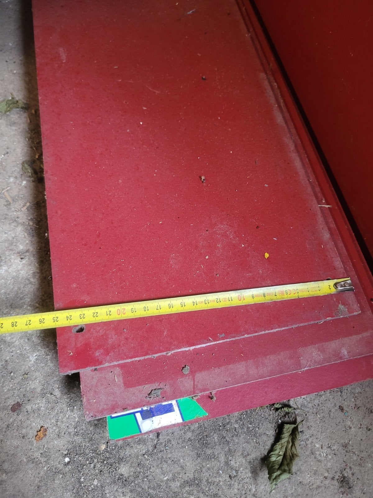 trespa stroken 25x305 rood 7x, Ophalen, Gebruikt, HPL, Minder dan 20 mm