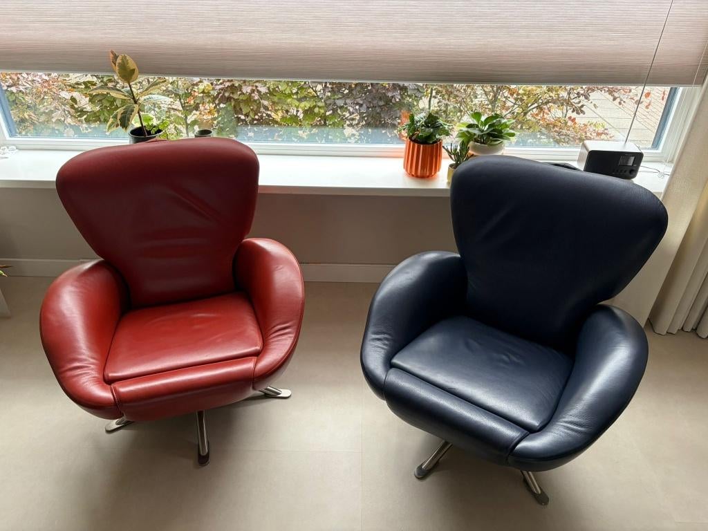 Cassina K10 DODO – Set van 2 designstoelen, Huis en Inrichting, Fauteuils, Ophalen, Gebruikt, Leer, Minder dan 50 cm