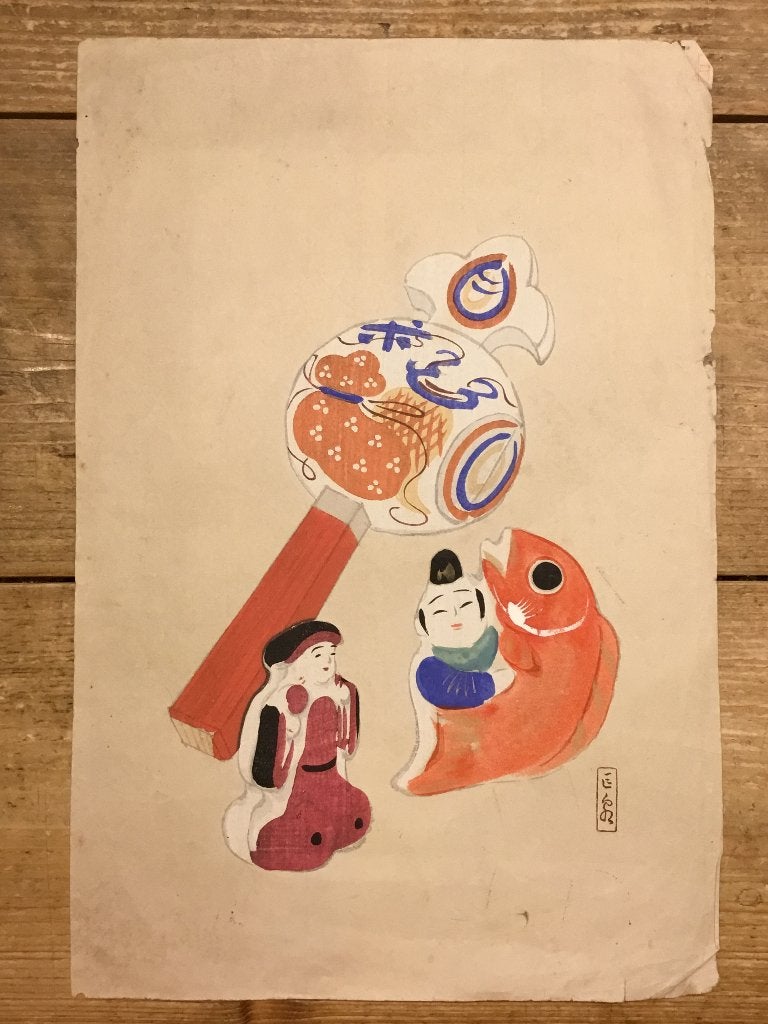 Antieke Japanse houtblok prent, Antiek en Kunst, Kunst | Niet-Westerse kunst, Wanddecoratie, Verzenden, Handgemaakt, Papier/karton