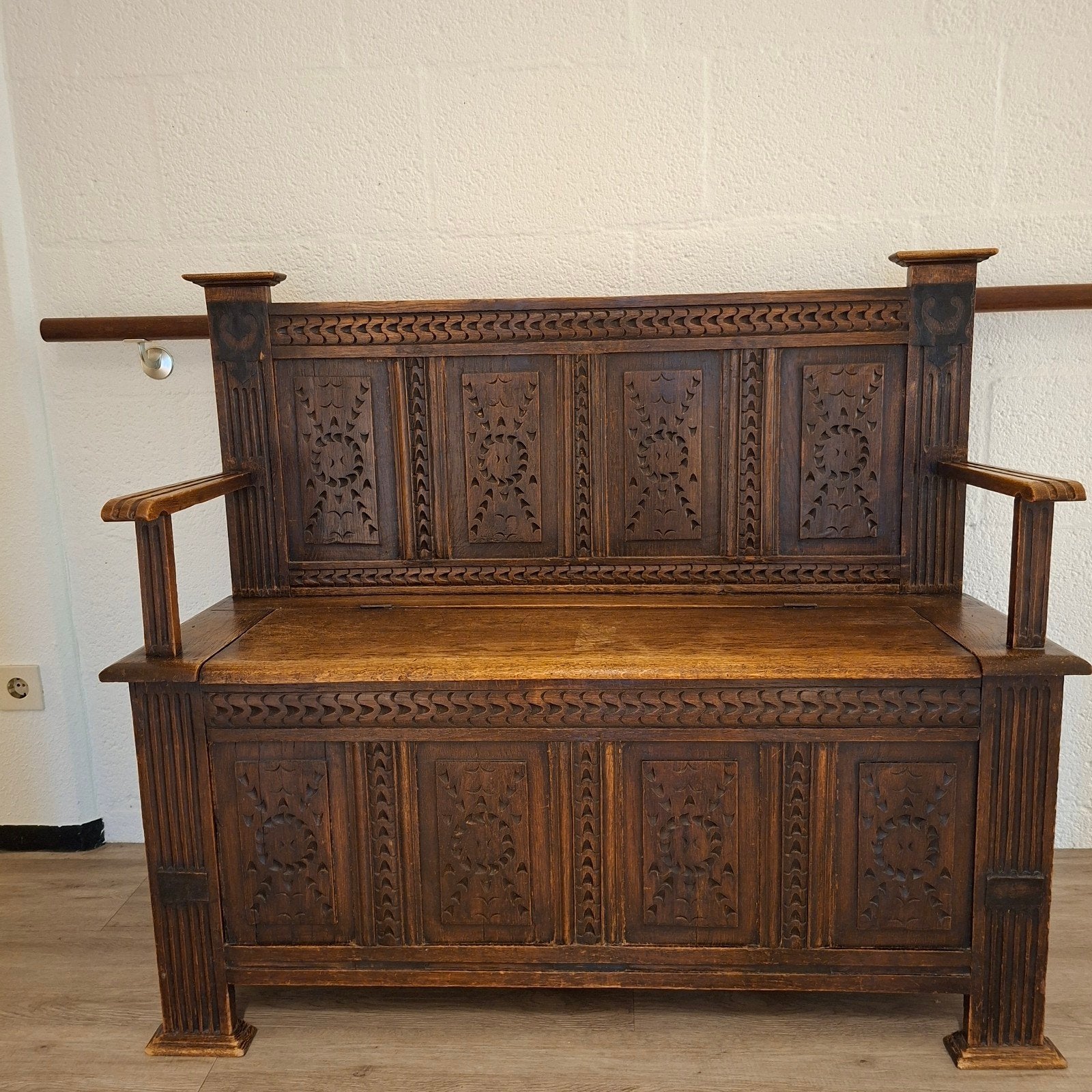 Antieke eiken halbank, Antiek en Kunst, Ophalen
