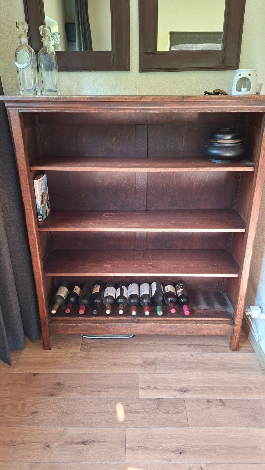 Houten kast met planken, 120 cm breed, 140 cm hoog, Huis en Inrichting, Kasten | Boekenkasten, Met plank(en), Gebruikt, 100 tot 150 cm