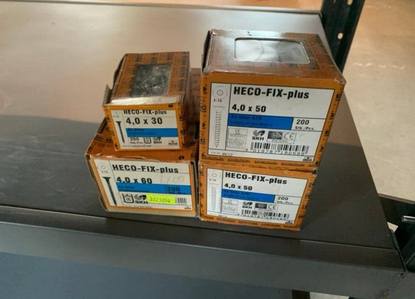 Restpartij 4 dozen HECO schroeven – 800 stuks – NIEUW, 50 tot 100 mm, Heco, Heco, Schroeven