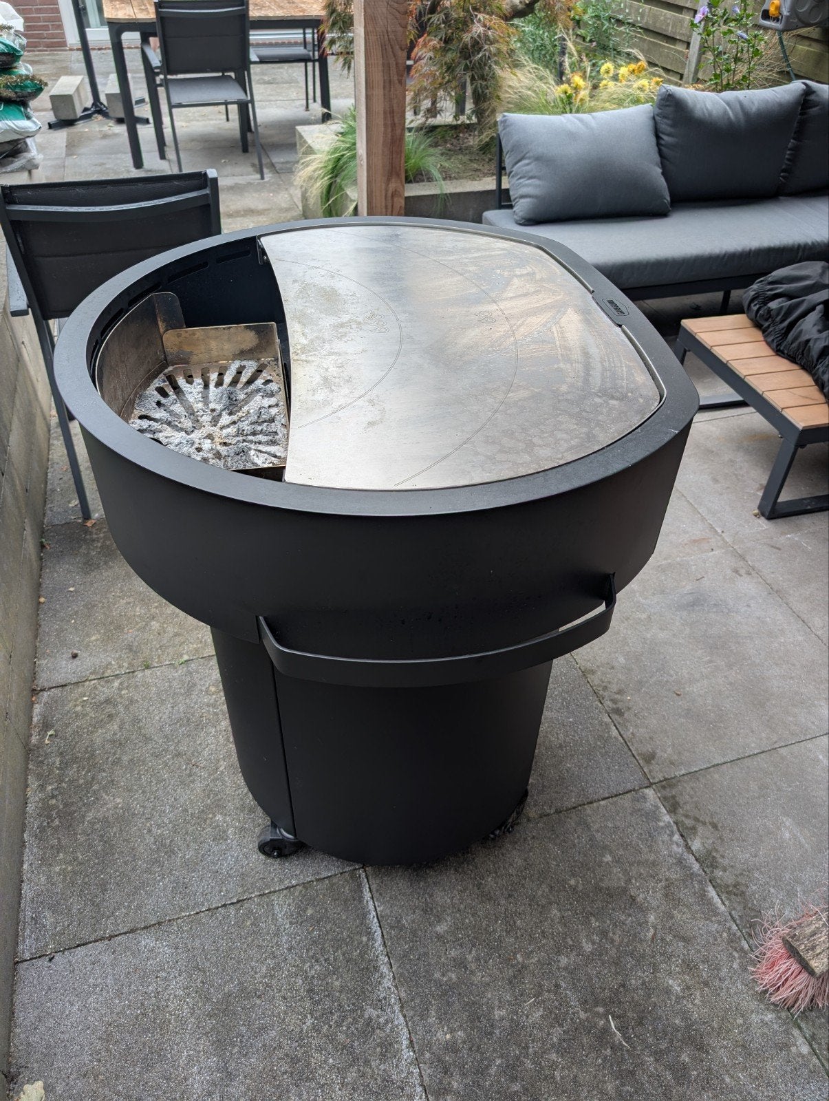 Grill Guru BBQ Plancha met zijtafel en hoes, Tuin en Terras, Ophalen