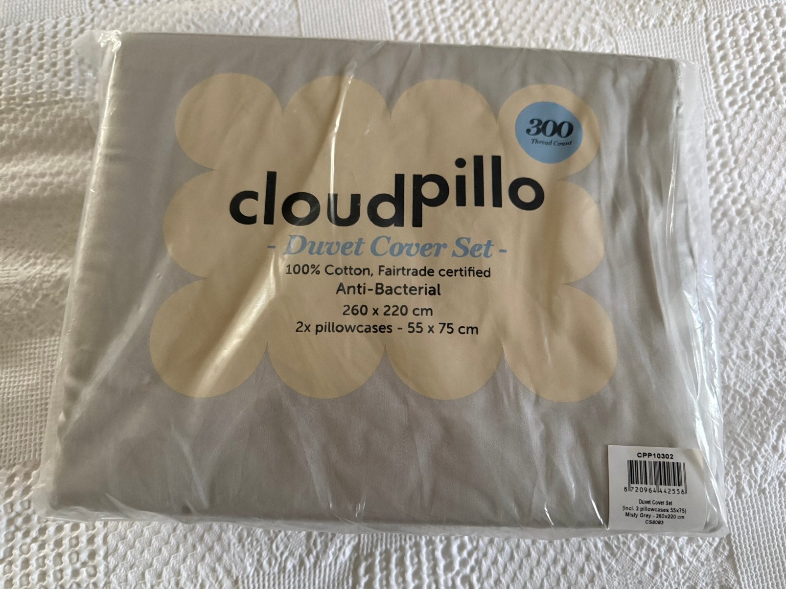Cloudpillo beddengoed set, Lits-jumeaux, Dekbedovertrek, Katoen, Zo goed als nieuw