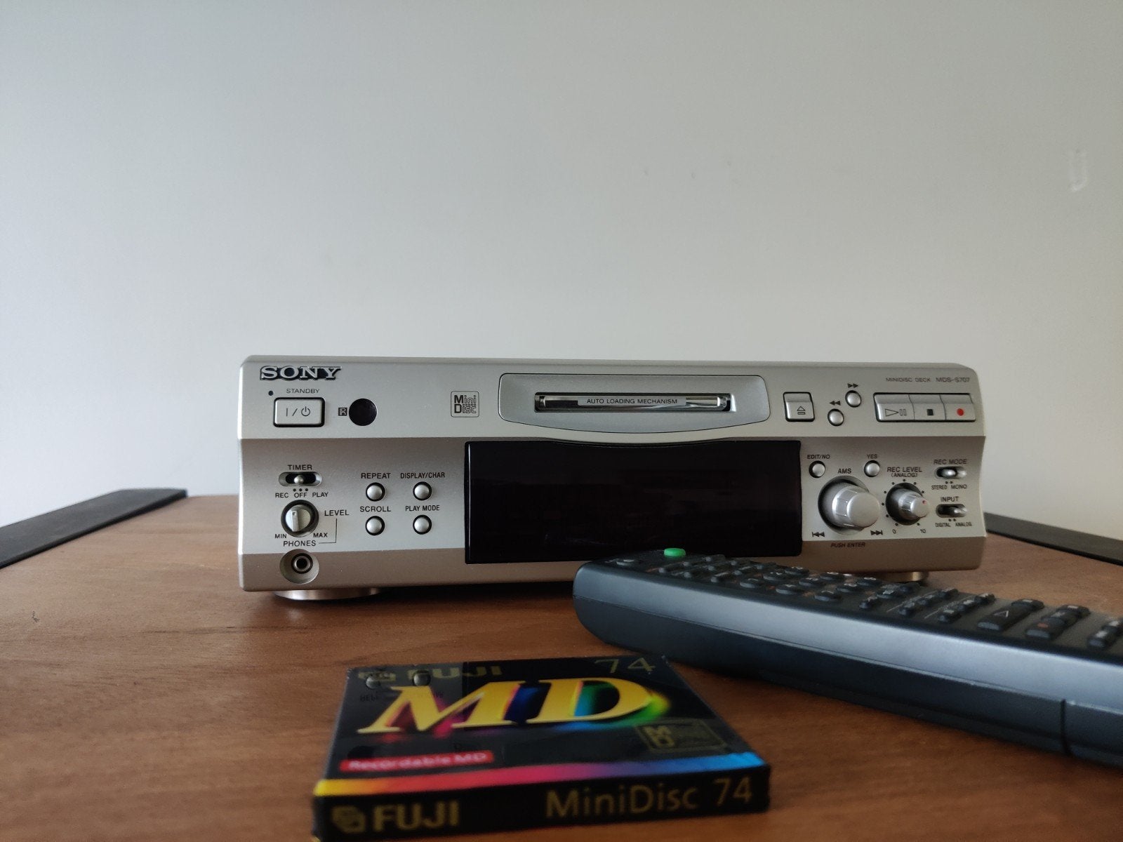Sony MDS-S707 Minidisc Recorder met afstandsbediening, Audio, Tv en Foto, Walkmans, Discmans en Minidiscspelers, Ophalen of Verzenden