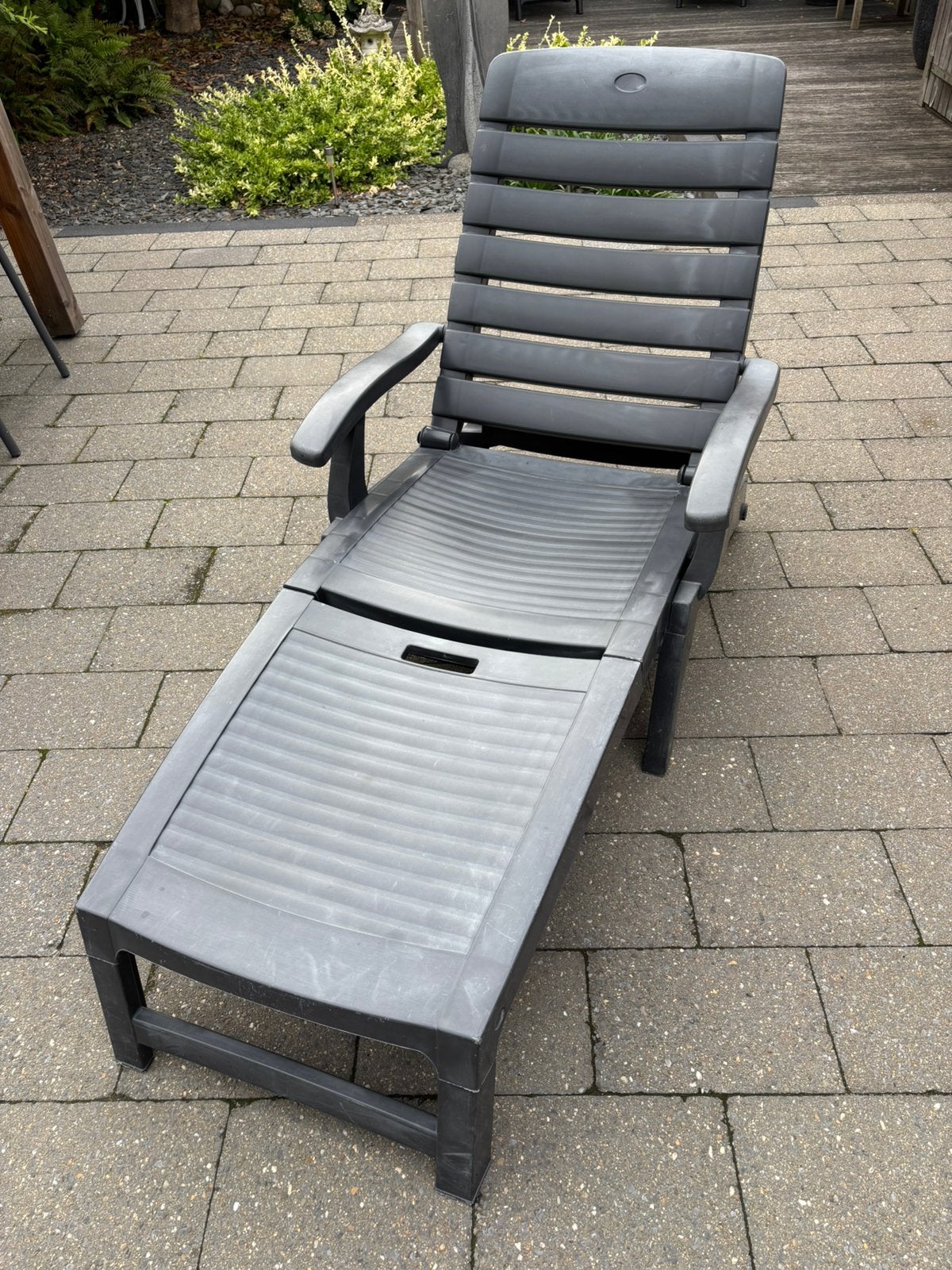 Hartman ligbed antraciet kunststof, Tuin en Terras, Ophalen, Gebruikt, Kunststof, Verstelbaar