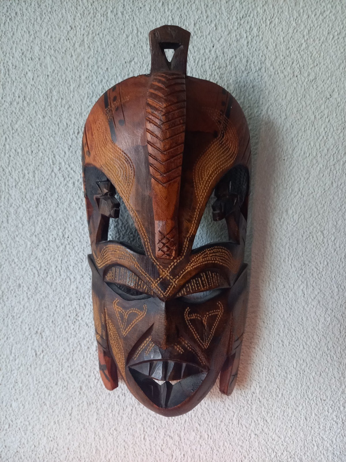 Prachtig Afrikaans houten masker, Hout, 24 cm, Bruin, Masker