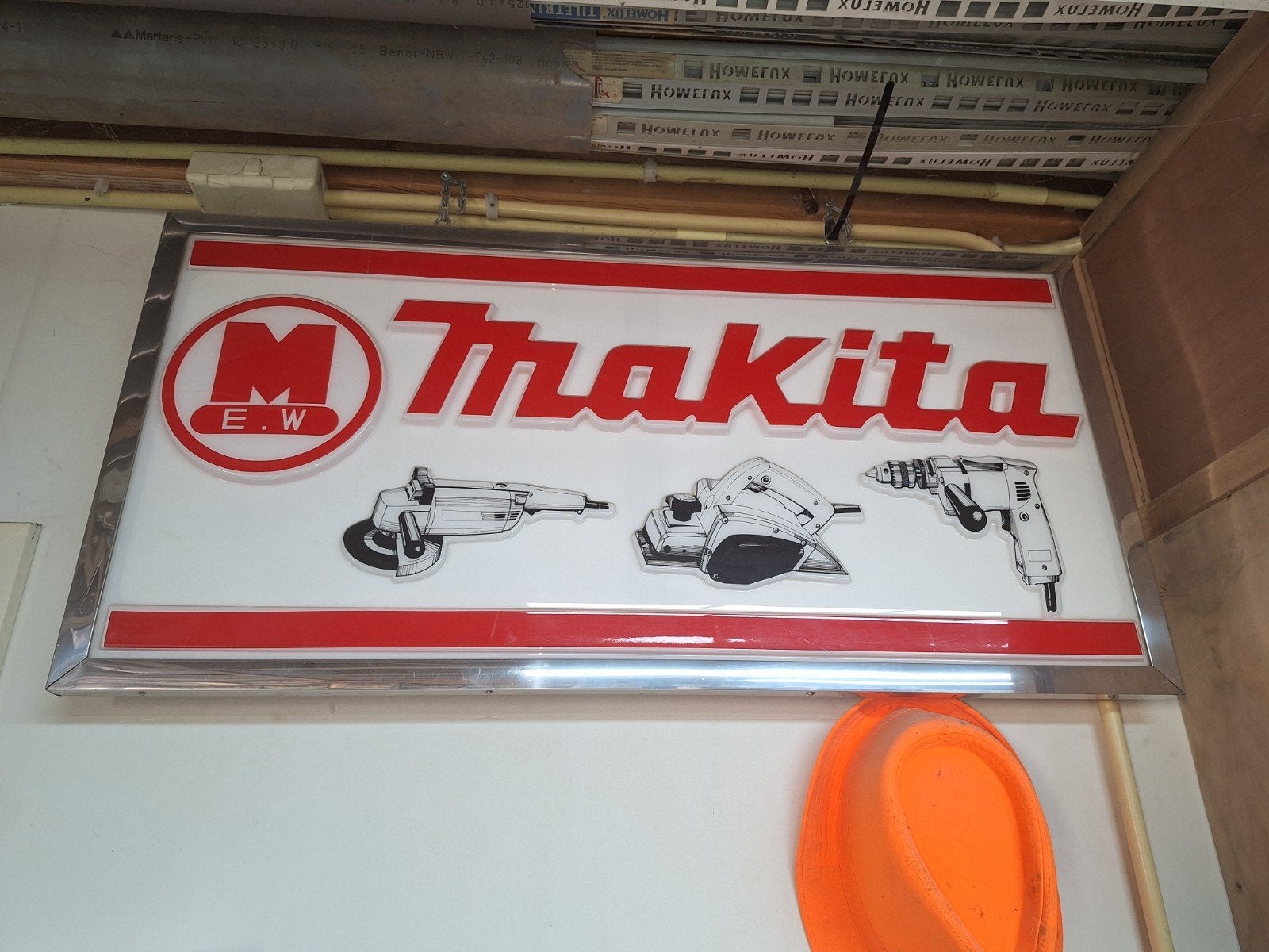 makita Reclame bord. (dubbelzijdig), Ophalen, Gebruikt, Reclamebord