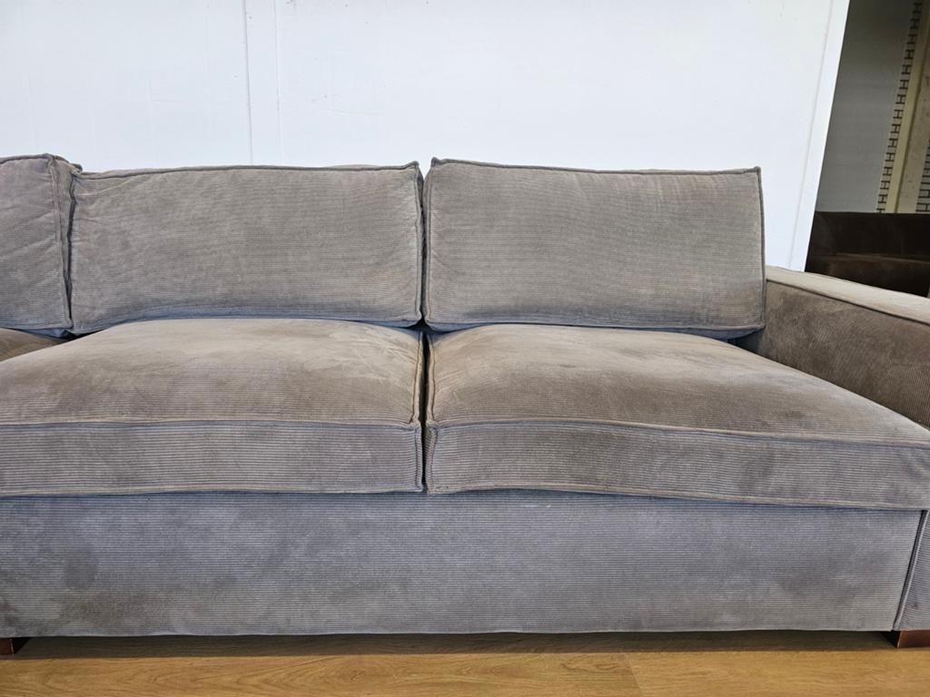 Hoekbank Thomas - Ribstof, 125 cm of meer, 125 cm of meer, Zo goed als nieuw, Info@homefriesland.nl