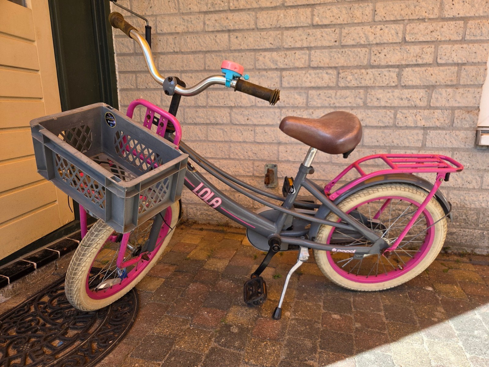 Popal Lola kinderfiets 20 inch - Grijs/Roze, Ophalen, Gebruikt, 18 inch