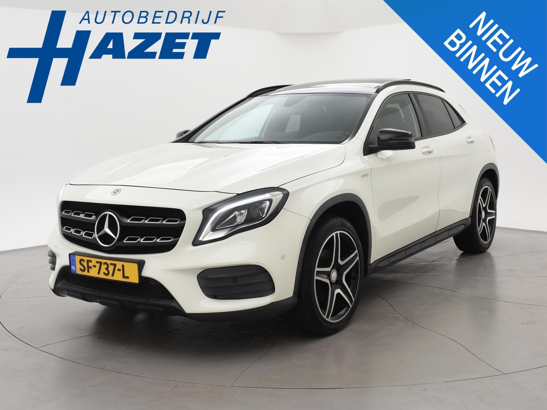 Mercedes-Benz GLA-klasse 200 AUT. AMG LINE + PANORAMA SCHUIF, Gebruikt, 715 kg, Leder en Stof, Wit