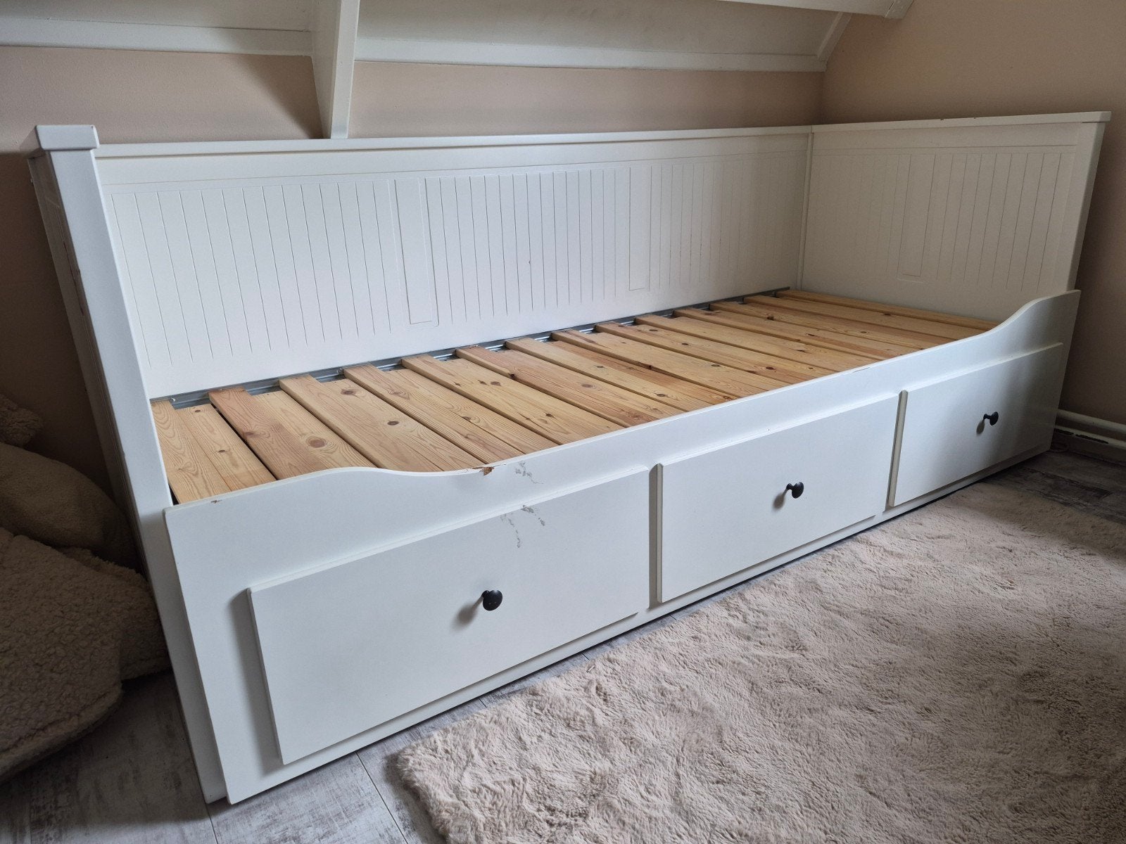 hemnes bed ikea, Huis en Inrichting, Slaapkamer | Bedden, Ophalen, 90 cm, Eenpersoons, Wit