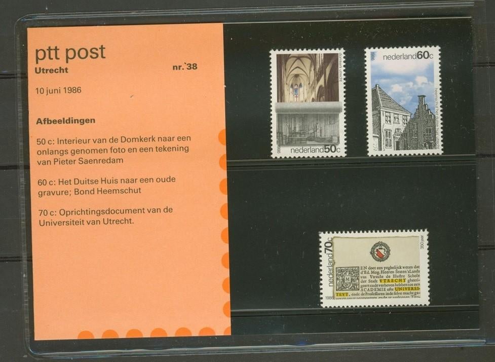PTT Post Postzegelmapje M38 1986 Utrecht p-38 jdu, Verzenden, Na 1940, Postfris
