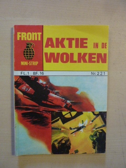 Front mini-strip nr 221 - Aktie in de wolken, Boeken, Eén stripboek, Verzenden, Zo goed als nieuw