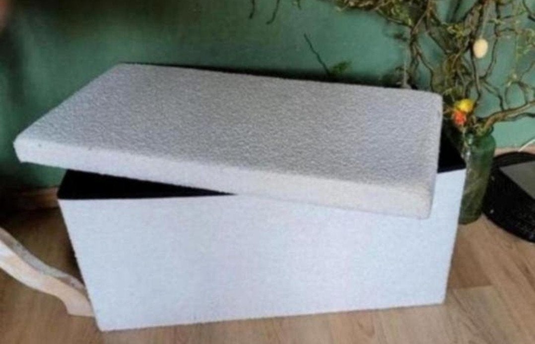 Witte opbergbox met deksel - Lichtgewicht stof, Ophalen