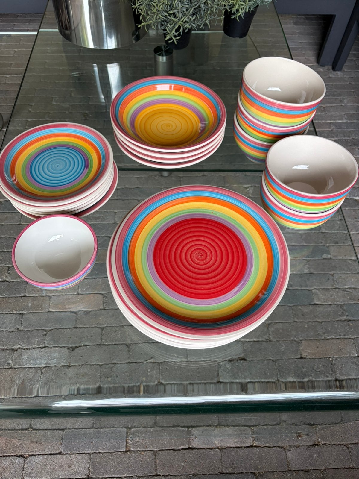 Royal regenboog servies: borden en kommen, Keramiek, Ophalen of Verzenden, Zo goed als nieuw, Bord(en)