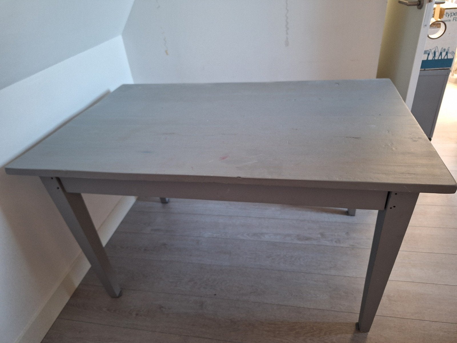 houten tafel met lade, Ophalen, Gebruikt, 100 tot 150 cm, 50 tot 100 cm