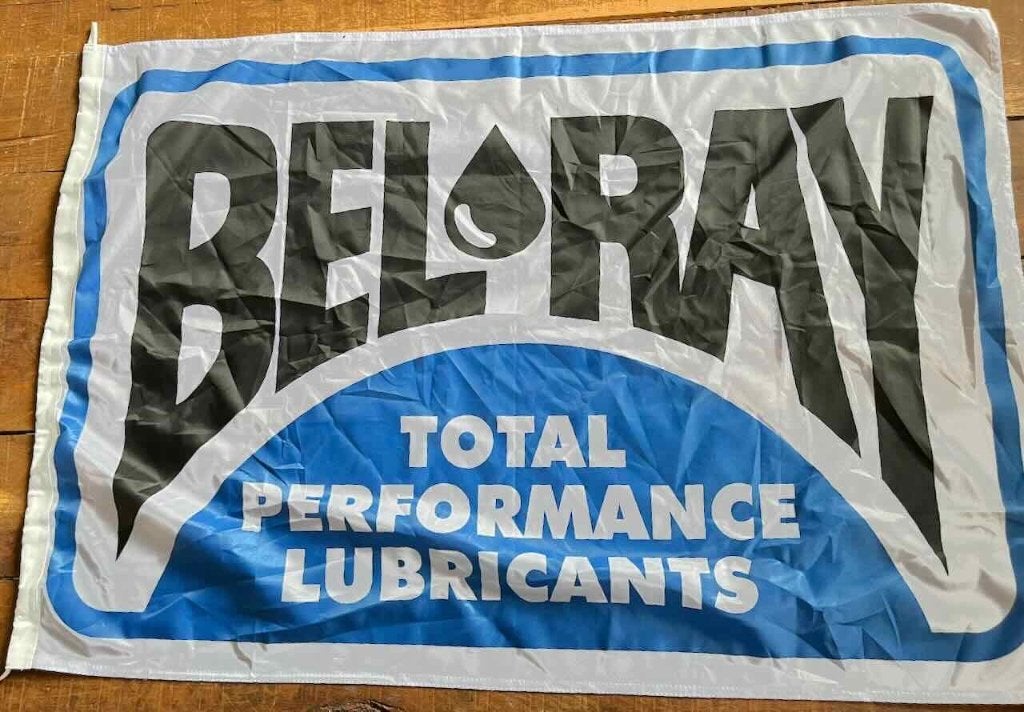 BEL RAY oil Lubricants garage    reclame vlag, Ophalen of Verzenden, Zo goed als nieuw, Auto's