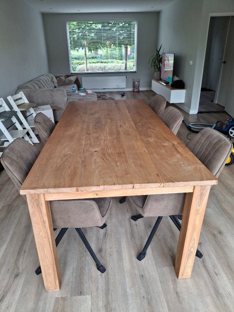Tafel en stoelen, Ophalen, Gebruikt, Eikenhout, 200 cm of meer