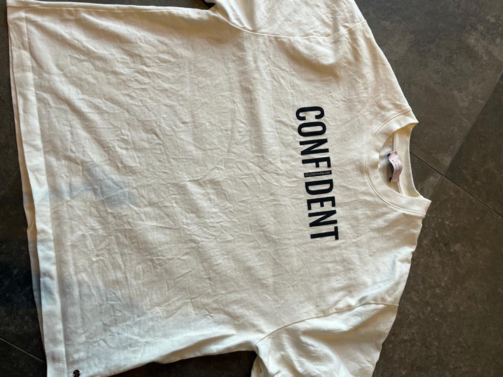 Studio Anneloes T-shirt 'Confident' - Maat L, Wit, Maat 42/44 (L), Ophalen of Verzenden, Zo goed als nieuw