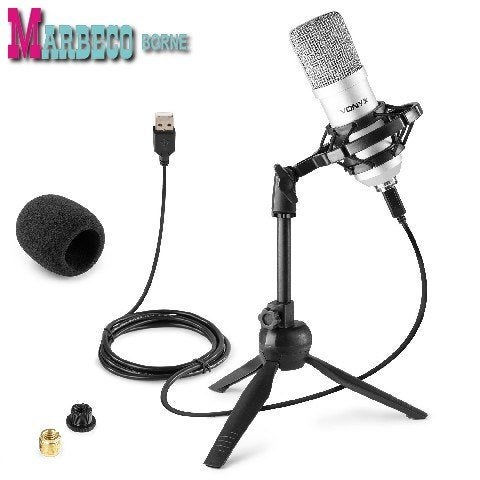 Studio USB Microfoon, Tafelstatief, Plopkap, USB kabel,Titan, Vonyx, Nieuw, Info@marbeco.nl, Studiomicrofoon
