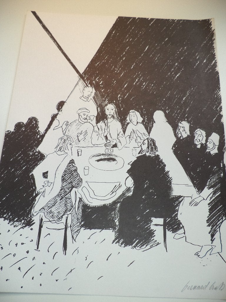Originele litho Bernard Crab Laatste Avondmaal 1976 gesign., Ophalen of Verzenden