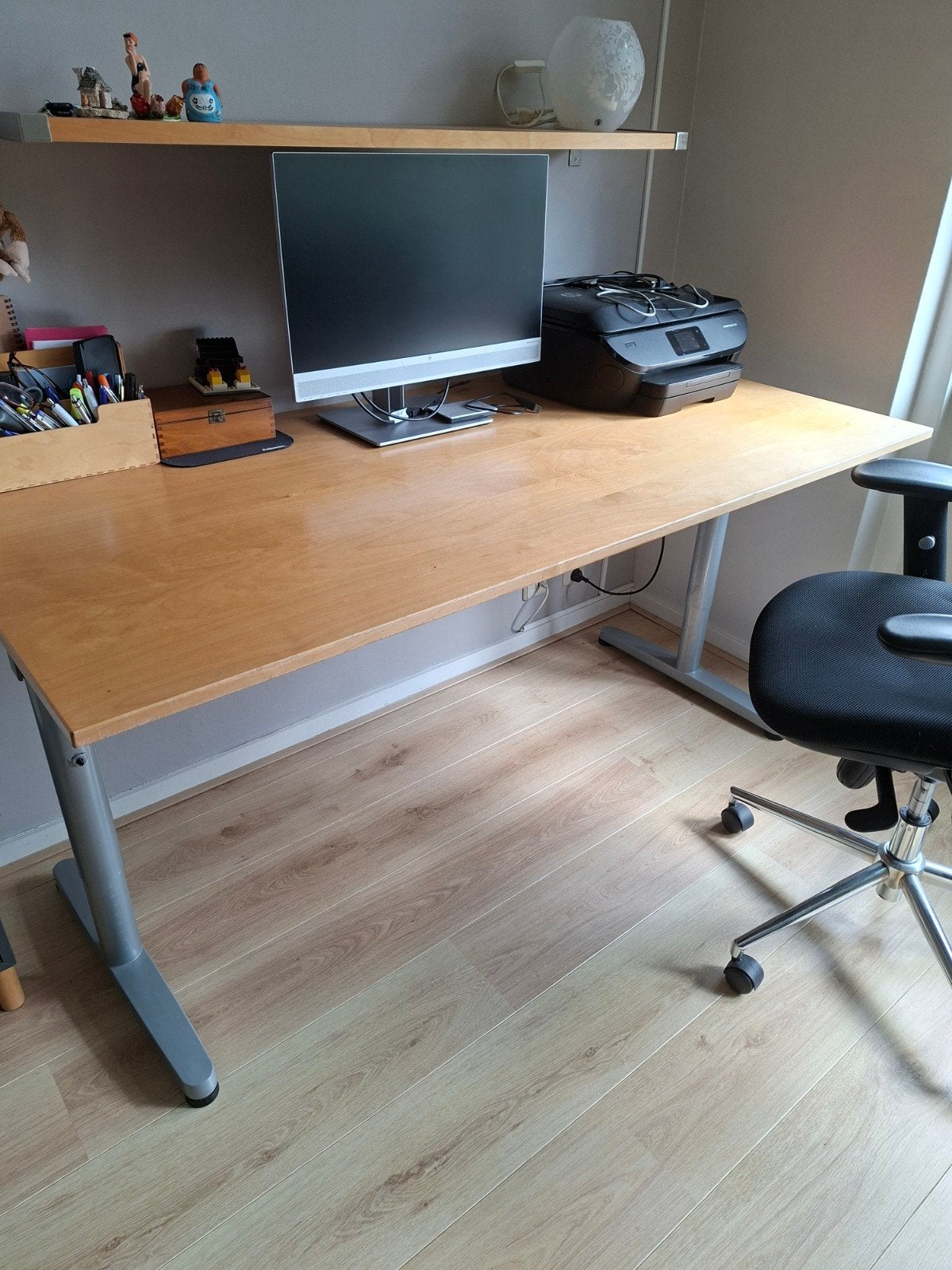 Ikea bureautafel Galant, Ophalen, 160 cm, Gebruikt, In hoogte verstelbaar