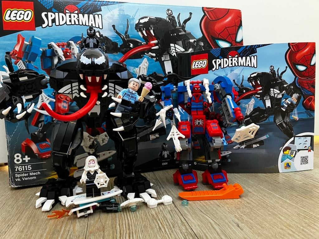 Lego Marvel Spider-Man Mech Venom 76115 compleet incl doos, Marvel, Lego, Ophalen of Verzenden, Zo goed als nieuw