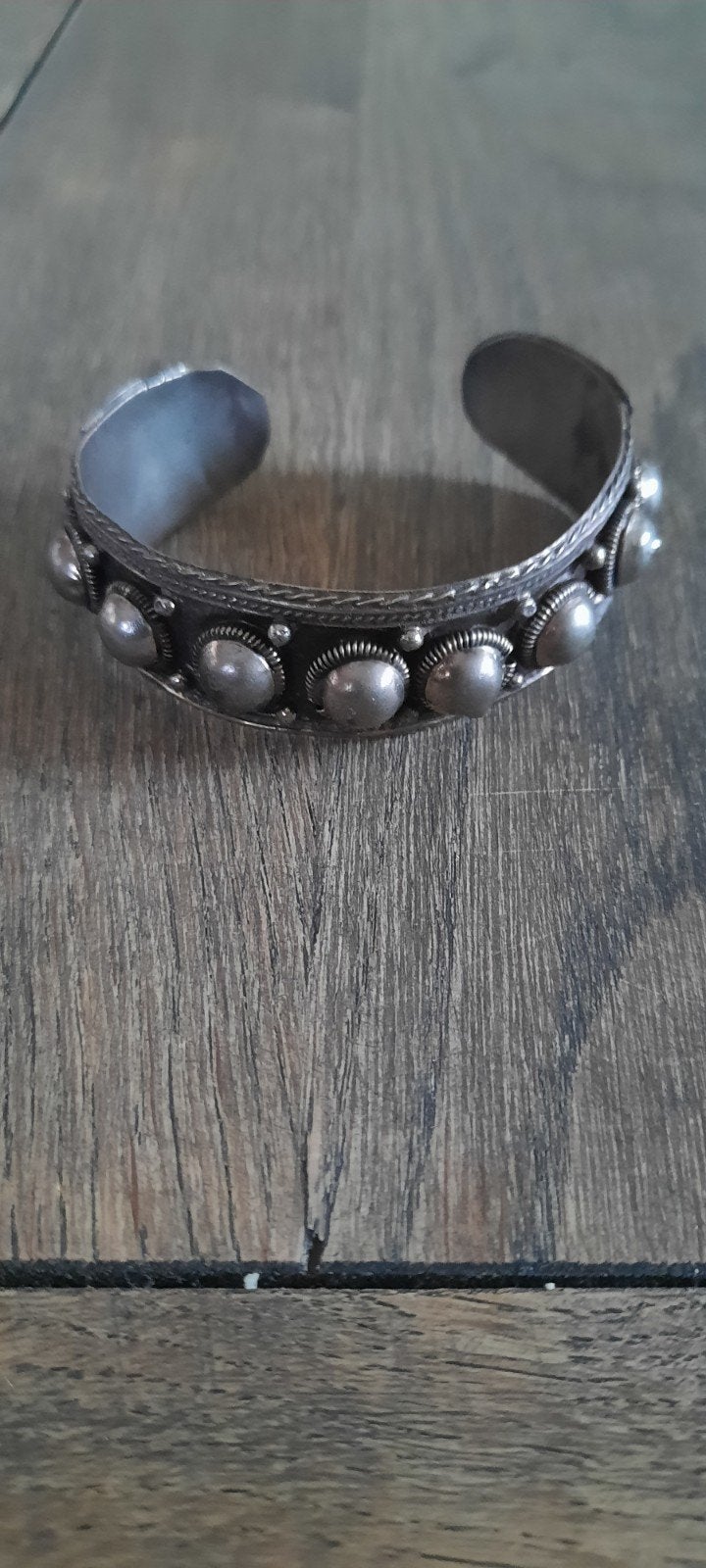 Vintage Thaise Sterling Zilveren Armband Manchet, Sieraden, Tassen en Uiterlijk, Armbanden, Gebruikt, Zilver, Zilver, Ophalen of Verzenden