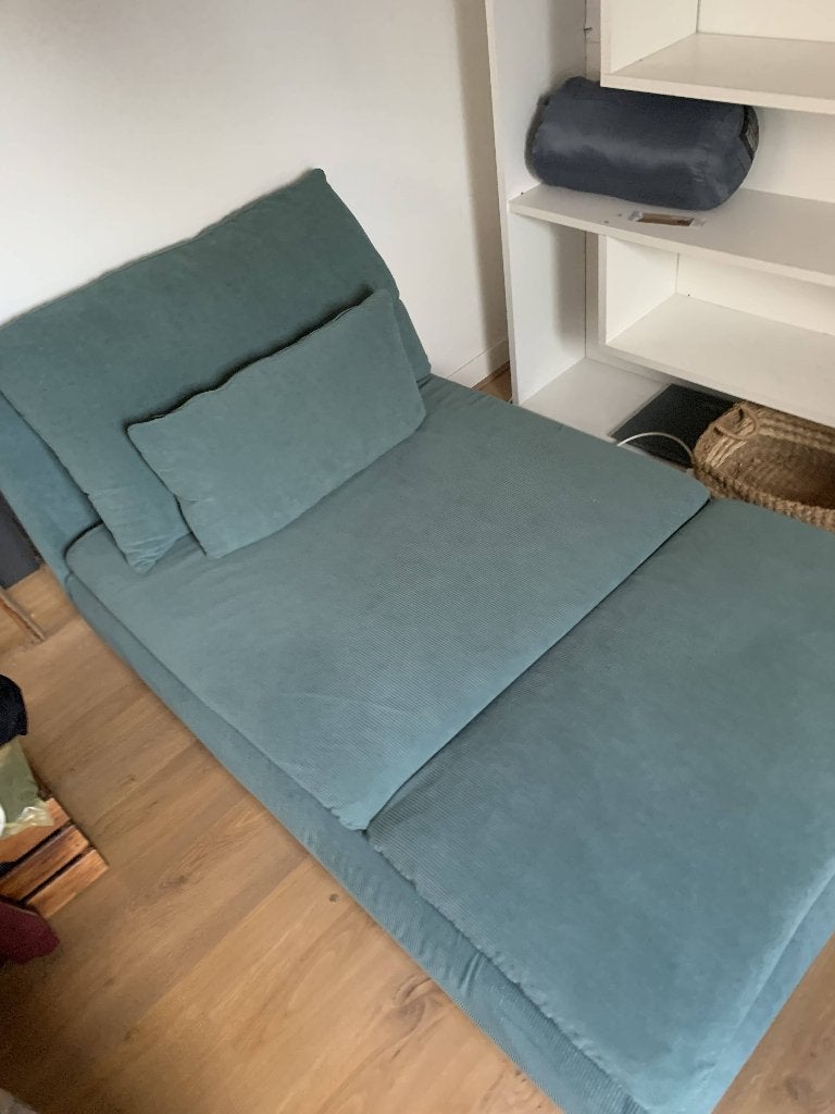 Ikea bankje Söderhamn lounge groene stof, Ophalen, Eenpersoons, Zo goed als nieuw, Minder dan 150 cm