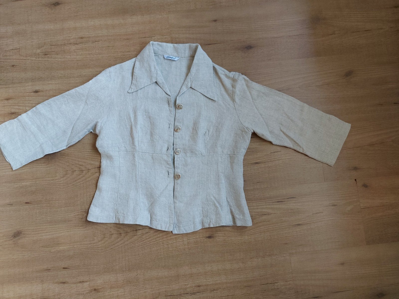 Serafina kort linnen jasje M, Maat 38/40 (M), Serafina, Beige, Ophalen of Verzenden