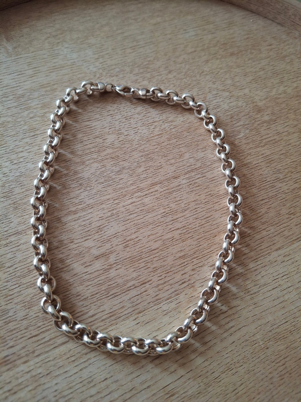 Zilveren Jasseron Schakelketting 925 Sterling Zilver 45cm, Sieraden, Tassen en Uiterlijk, Kettingen, Ophalen of Verzenden, Zo goed als nieuw