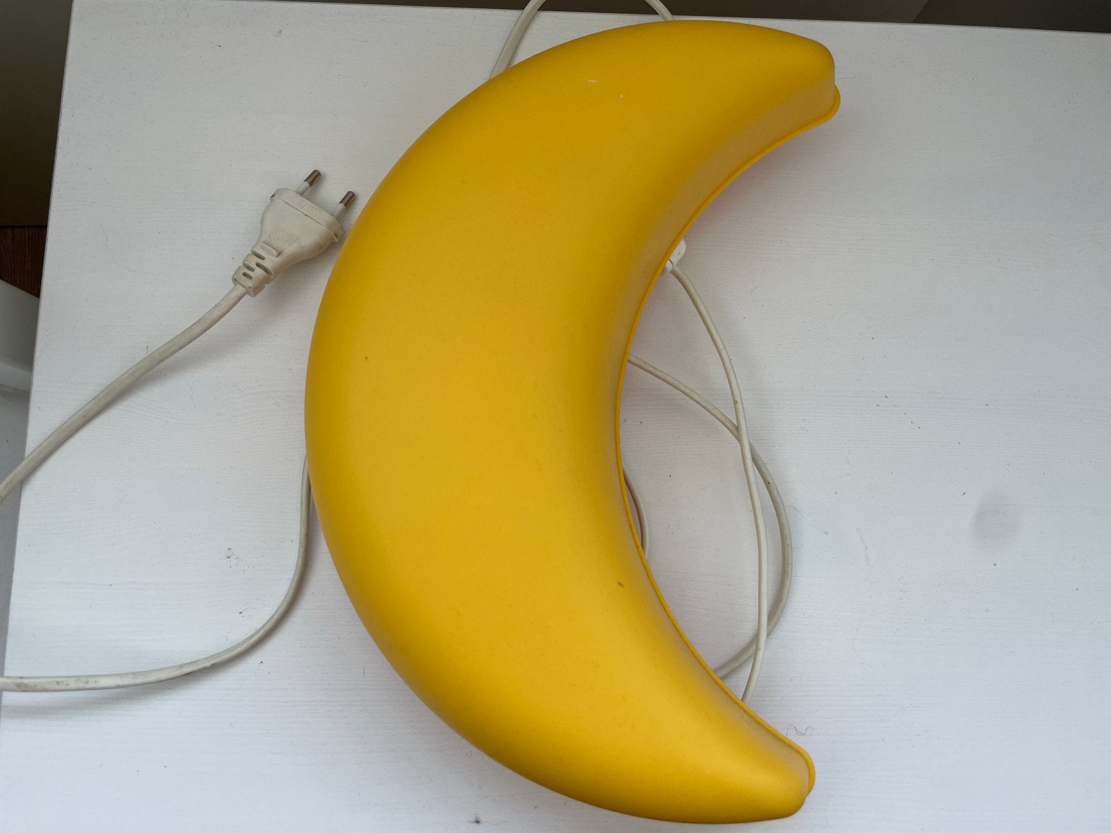 IKEA Nachtlampje - Gele Maanvormige Wandlamp, Met schakelaar, Gebruikt, Kunststof, Geel