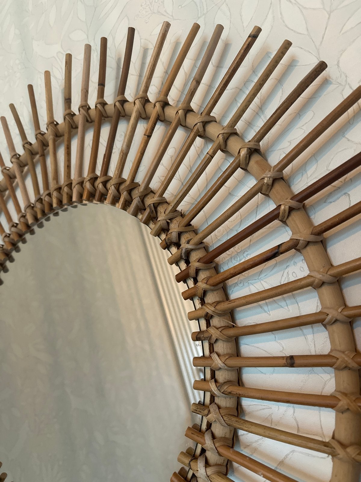 Rotan spiegel - Rond en stijlvol, Ophalen, Rond, Minder dan 100 cm
