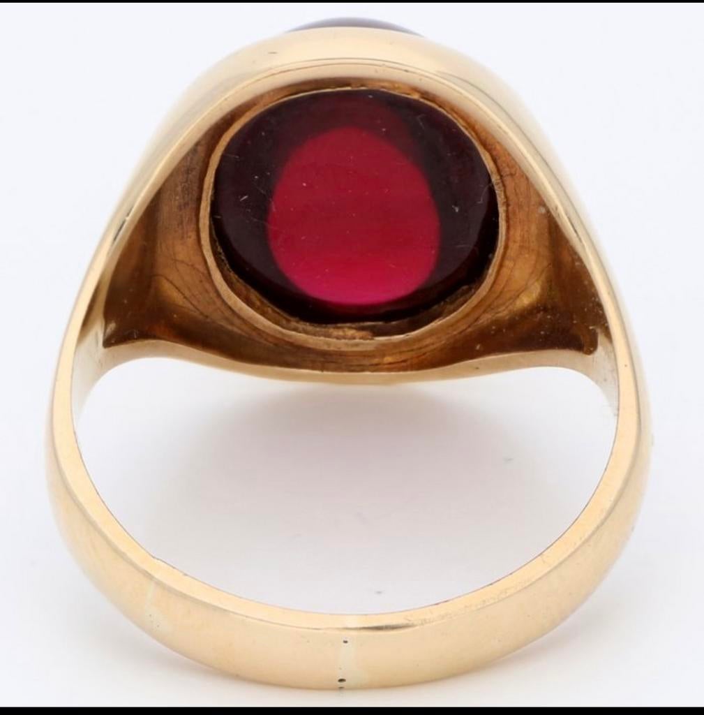Goud ring met robijn, Ophalen of Verzenden, Goud