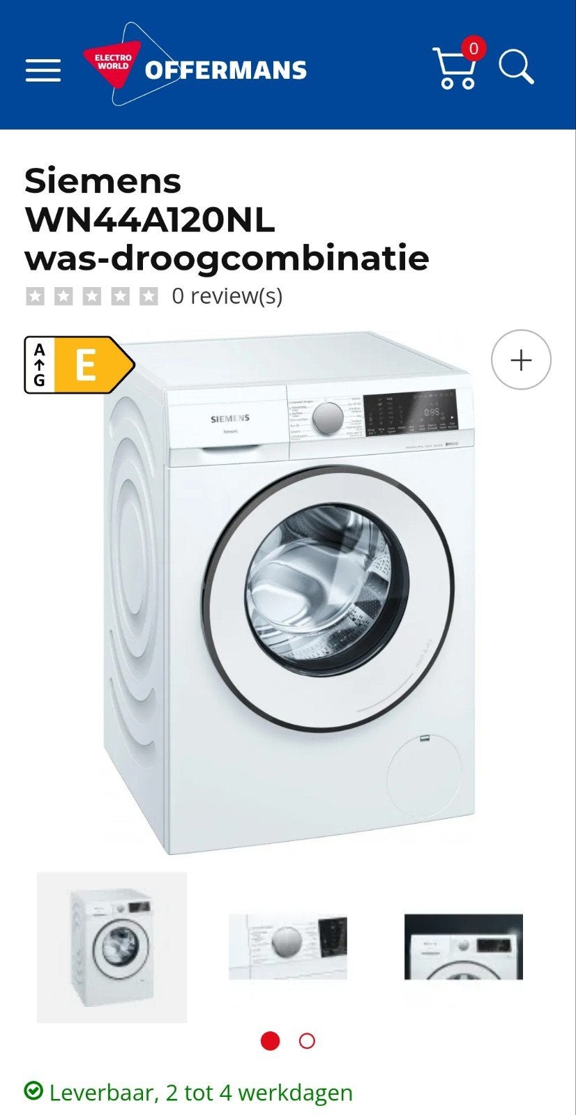 Siemens Wash&dry, Ophalen, Zo goed als nieuw, 1600 toeren of meer, 85 tot 90 cm