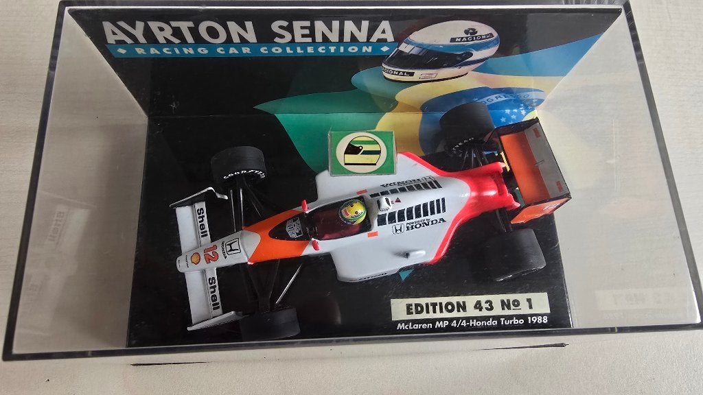 Ayrton Senna - McLaren MP 4/4-Honda Turbo, Ophalen of Verzenden, Zo goed als nieuw, Auto, MiniChamps