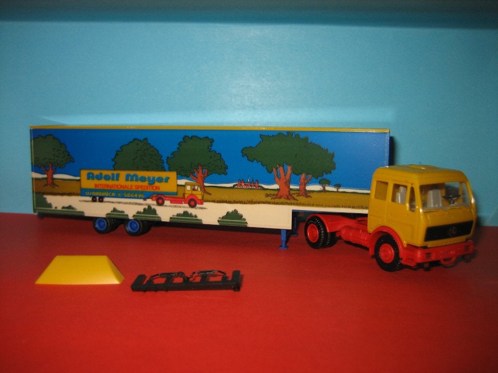 Adolf-Meyer  MERCEDES met oplegger  Herpa, Ophalen of Verzenden, Zo goed als nieuw, Bus of Vrachtwagen, Herpa