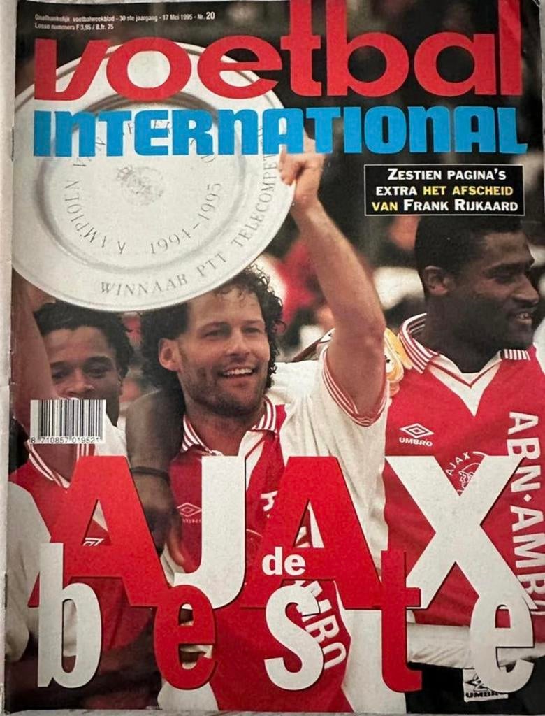 Voetbal International (VI) uit 1995 - Ajax kampioen, Boeken, Tijdschriften en Kranten, Ophalen of Verzenden, Zo goed als nieuw