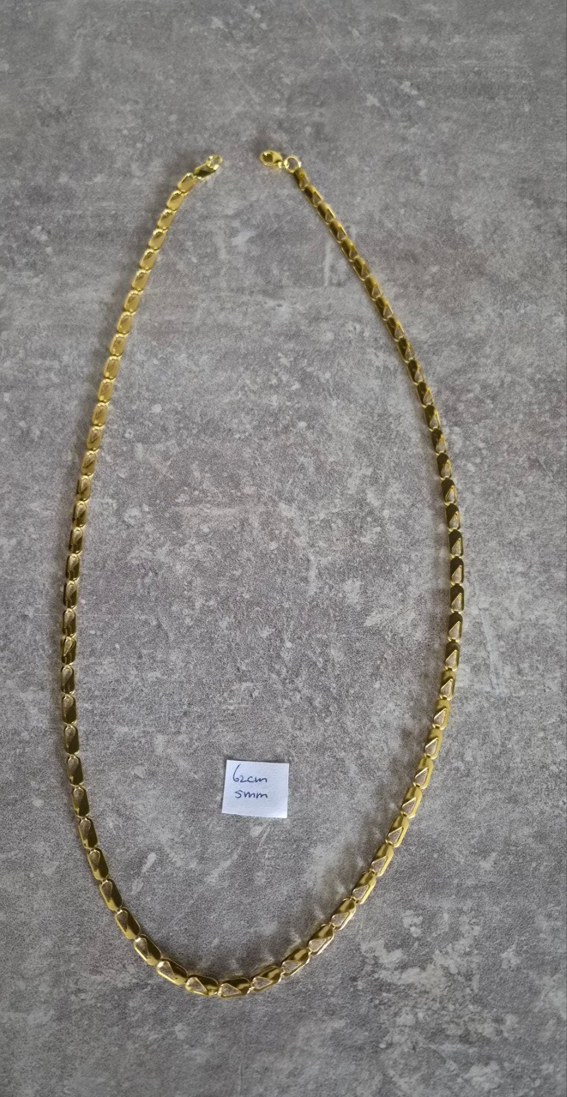 Exclusieve ketting 62cm 5mm, Ophalen of Verzenden, Nieuw, Goud
