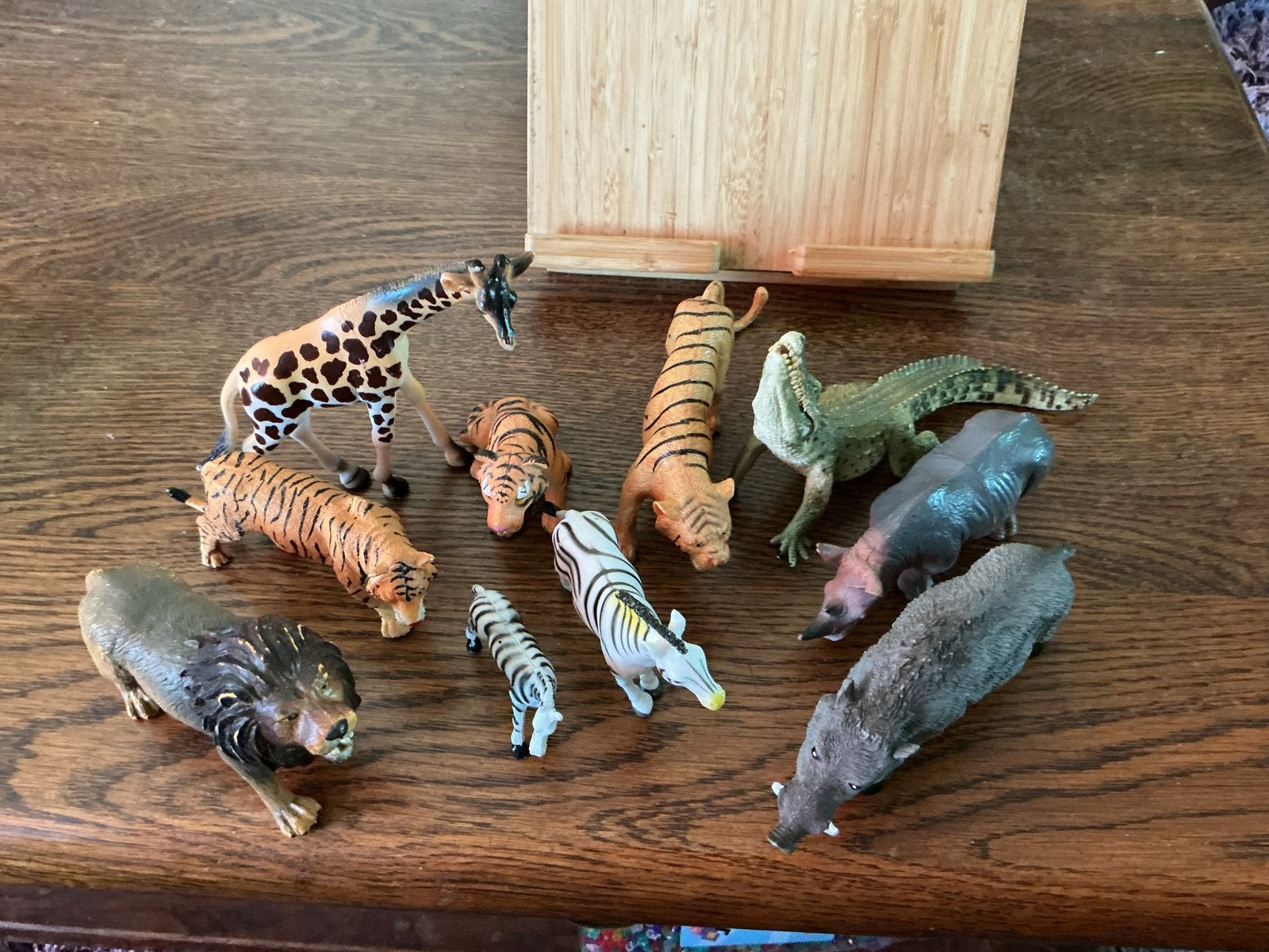 Dierenfiguren set: Leeuw, Tijger, Zebra, Krokodil, Giraffe, Ophalen of Verzenden, Gebruikt, Jongen of Meisje