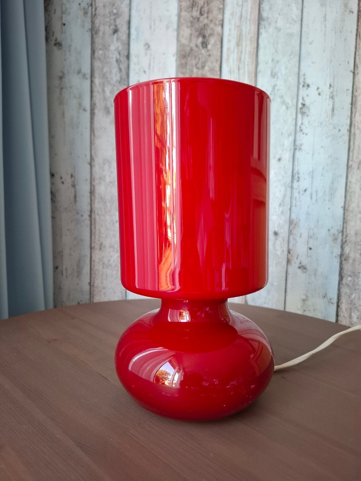 IKEA Lykta Tafellamp Rood - Vintage Handgeblazen Glas, Huis en Inrichting, Lampen | Tafellampen, Ophalen of Verzenden, Gebruikt