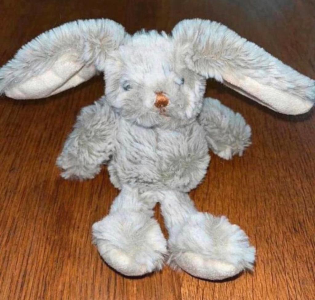 Knuffel konijn heel zacht babyspeelgoed, Overige merken, Overige karakters, Grijs, Ophalen of Verzenden