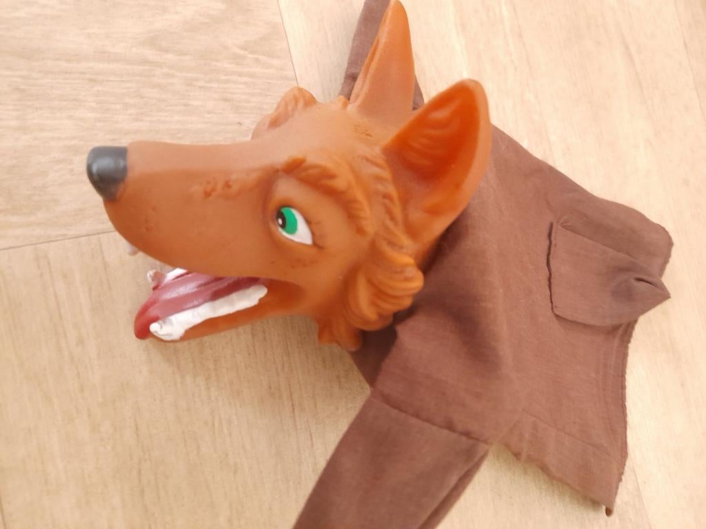 Handpop wolf - Bruin - Speelgoed, Ophalen of Verzenden