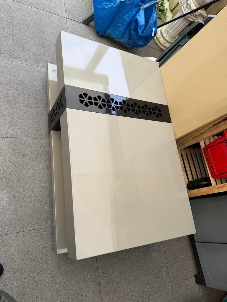 Moderne salontafel met lade en opbergruimte, Huis en Inrichting, Tafels | Salontafels, Ophalen, 100 tot 150 cm, 50 tot 100 cm