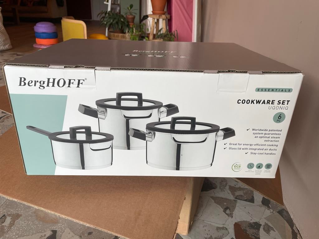 Nieuw! Berghoff Essentials 6-delige Pannenset Downdraft, Huis en Inrichting, Keuken | Potten en Pannen, Nieuw, Pannenset, Ophalen of Verzenden