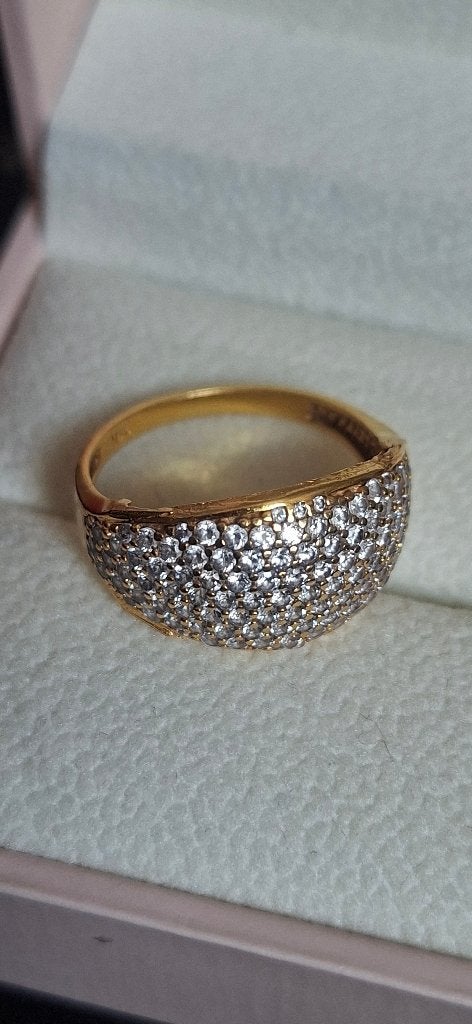 21krt gouden ring maat 18.5mm, 18 tot 19, Ophalen of Verzenden, Zo goed als nieuw, Met edelsteen