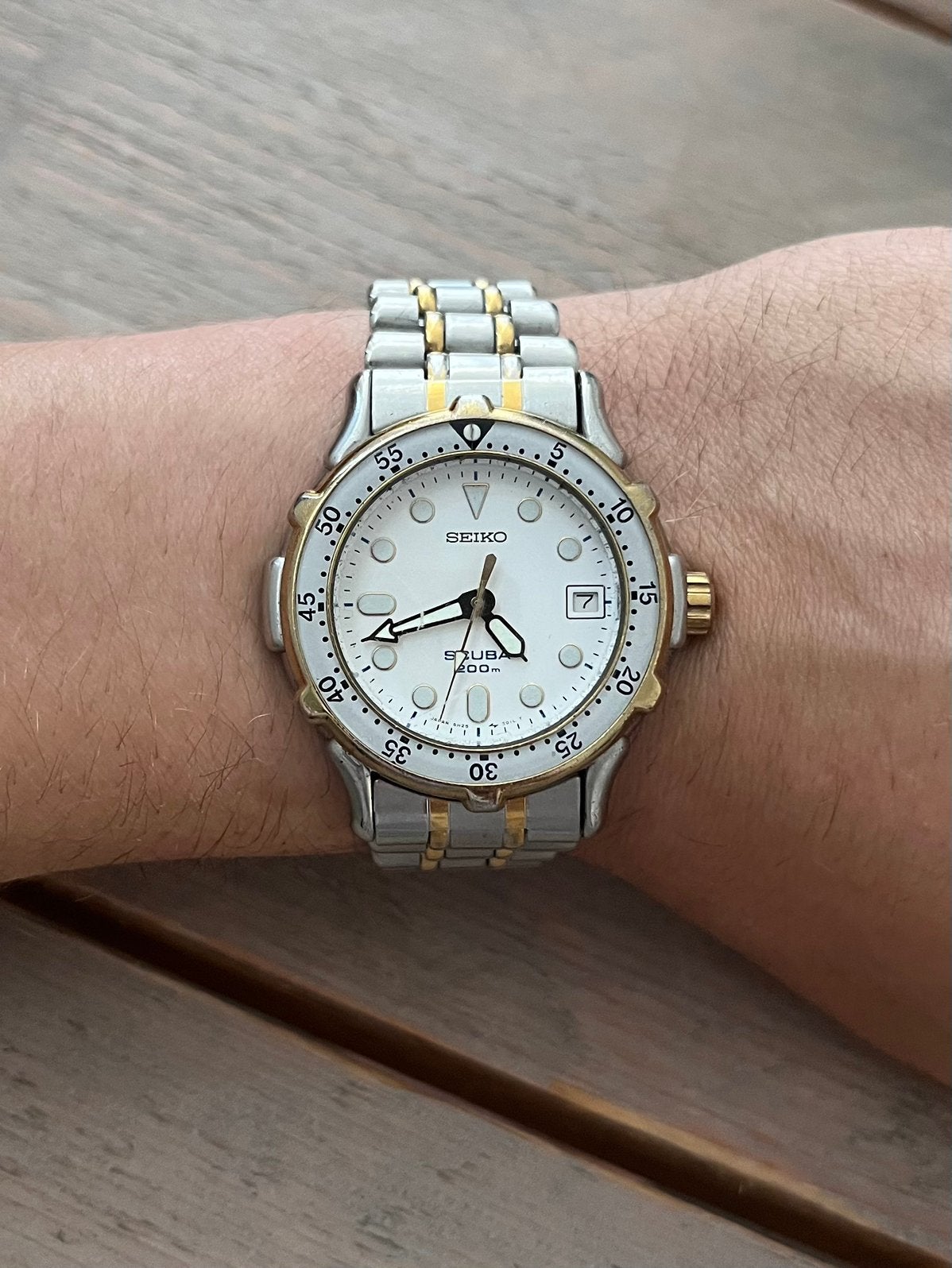 Oude seiko Scuba 200 uit 1990, Ophalen, Zo goed als nieuw, Staal, Seiko