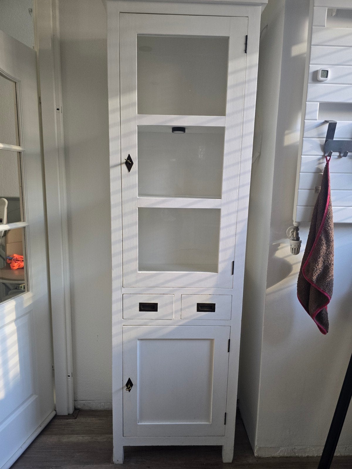 Brocante mooie witte kast 60x120x39 breed., Ophalen of Verzenden, Zo goed als nieuw, 25 tot 50 cm